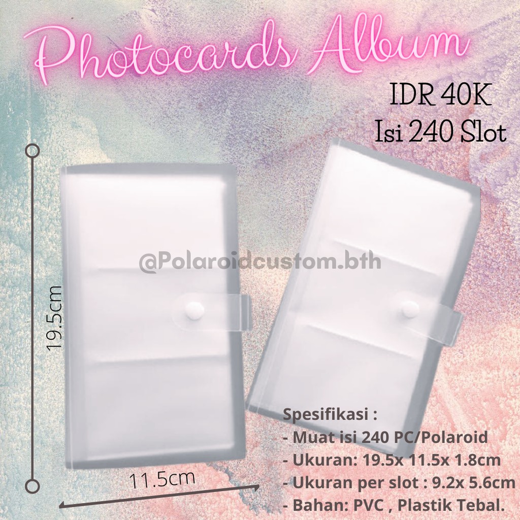 Tempat photocard pvc 240 slot album pc kpop korea polaroid kartu nama