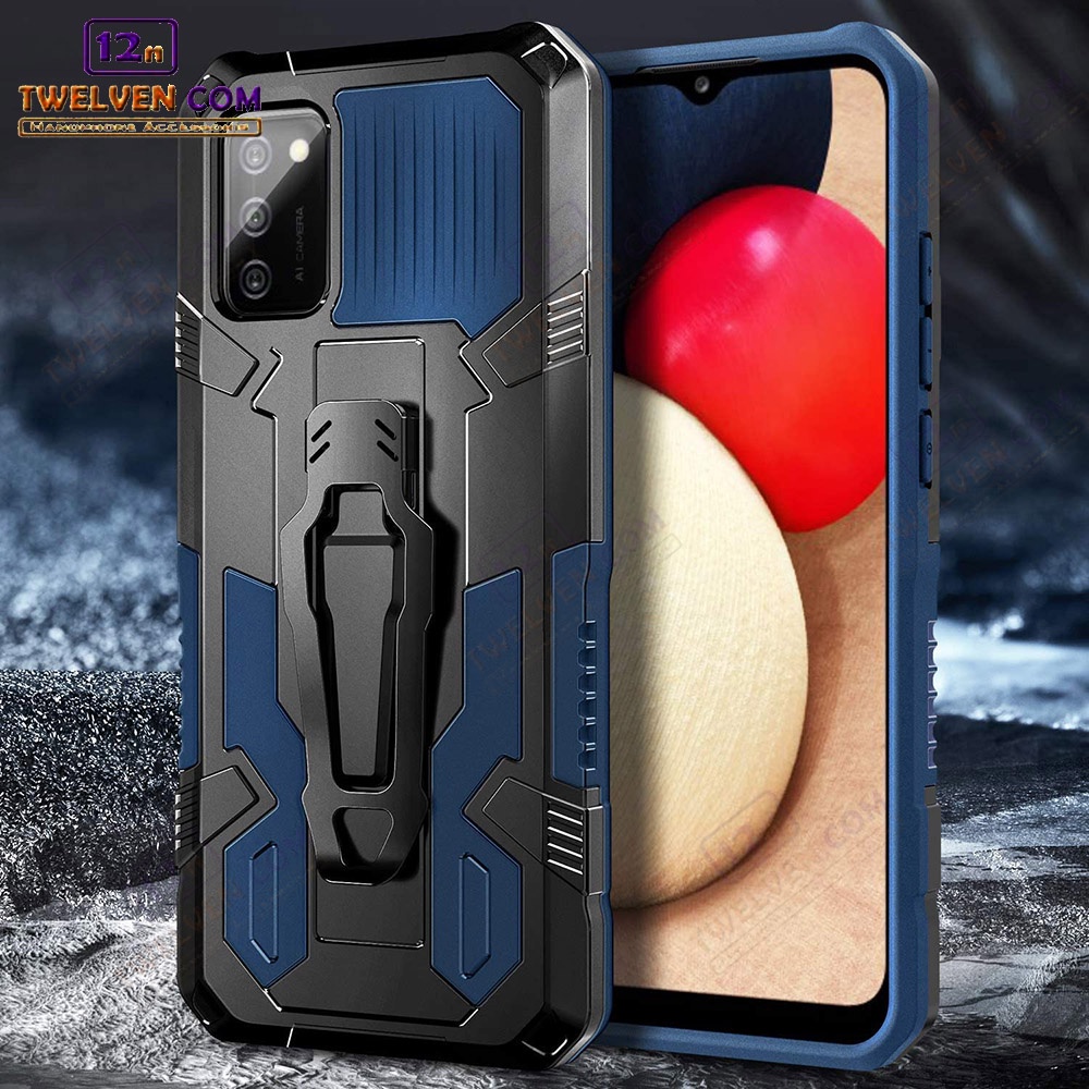 Case Shockproof Samsung A02s Armor Hardcase Stand Clip