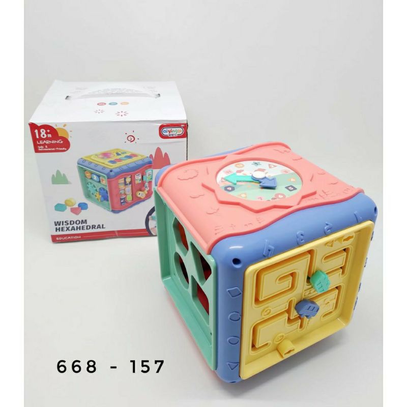 Mainan Kubus Edukasi Terbaru Anak Montessori Bayi Puzzle Toys Jam Maze Wisdom Hexahedral Kado Ultah