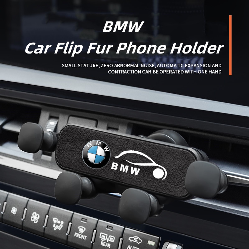 Frame Holder Navigasi Model Flip Bahan Bulu Italia Untuk Mobil BMW F10 F20 F30 F45 F15 E46 E60 E90