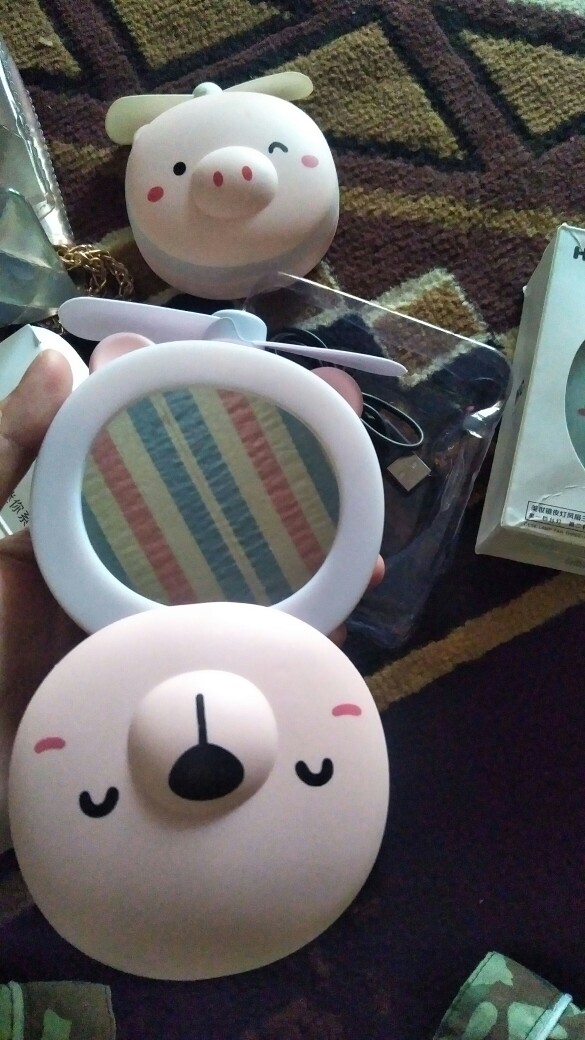 Mini Fan Cermin Led Portable