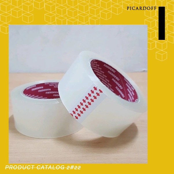 

Lakban 45mm x 100 yard Selotip 2 inch bening transparan polos warna putih