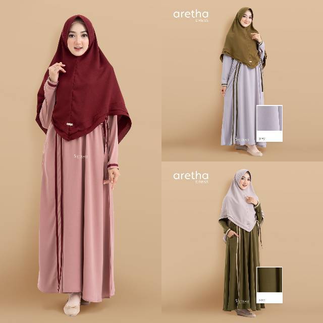 GAMIS POLOS BUSUI ARETHA DRESS BY SHIERAKI INDONESIA