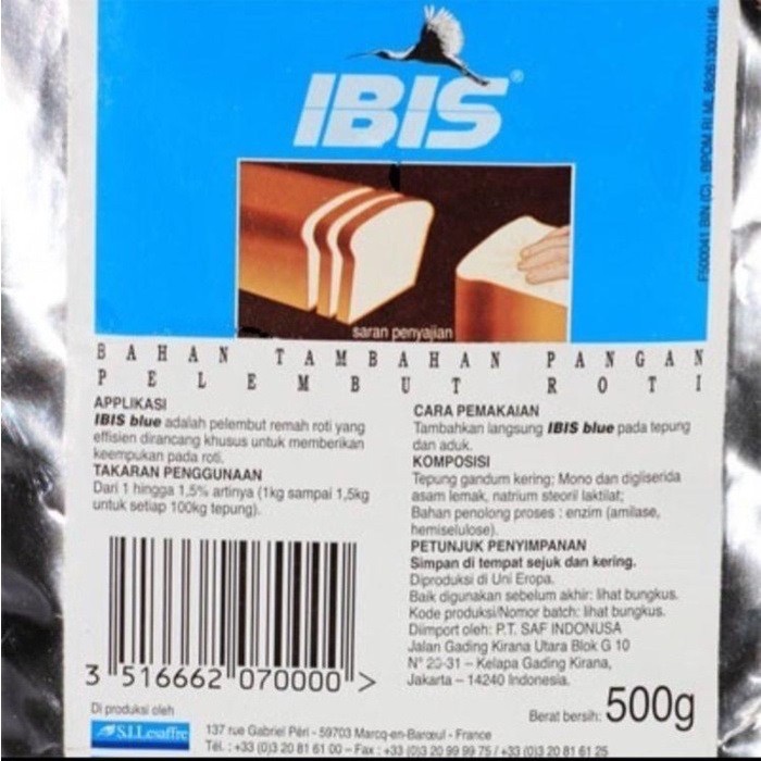 

Pelembut Roti Ibis Blue 20x500gr-