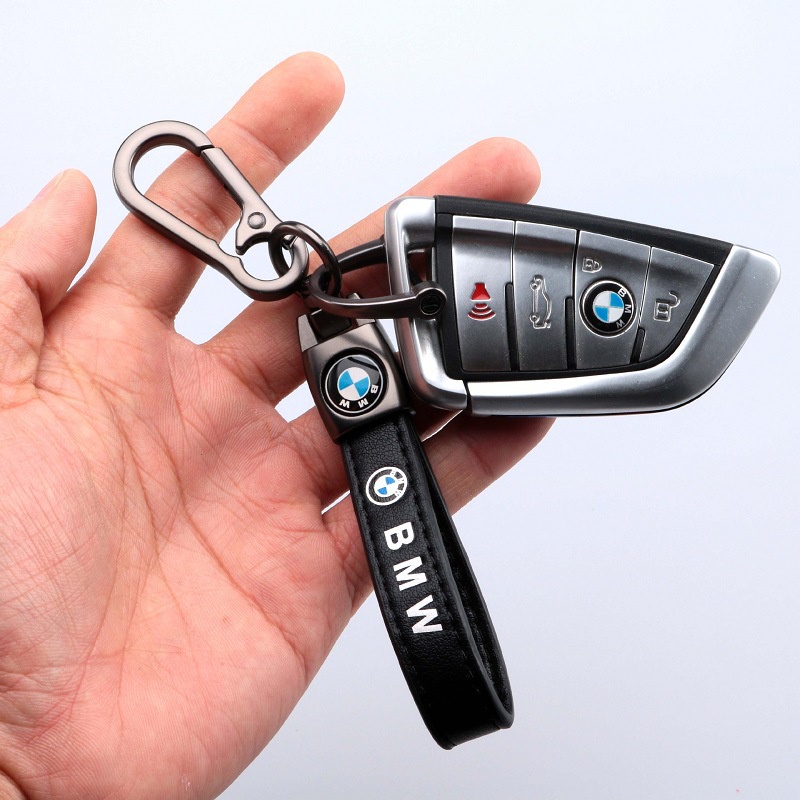 Anti hilang Gantungan Kunci kulit Mobil Keychain dengan logo Leather Motor Mobil Key Ring Toyota Honda Leather Key Ring Car Keyfob BMW