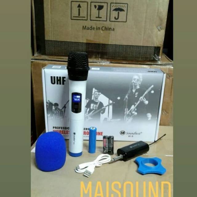 Mic Wireless SOUNDBEST W8 Microphone pegang single channel w 8