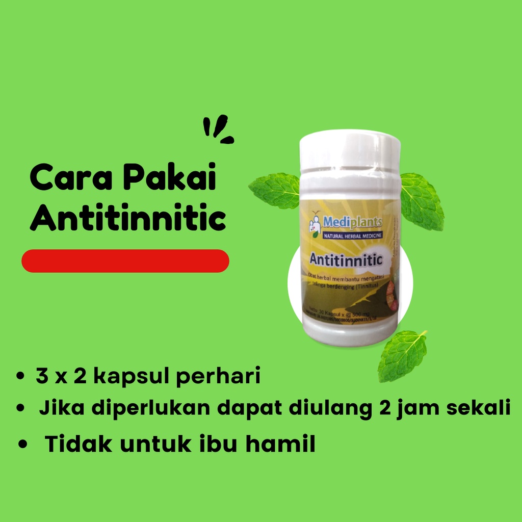 BAYAR DI TEMPAT - Obat Herbal Telinga Berdenging / Tinnitus MediPlants Antitinnitic 30 Kapsul ORI