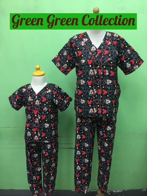 Piyama Katun Bis Fullprint (Anak-Dewasa)