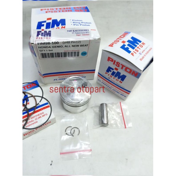 Piston seher kit beat led 2020 scoopy 2021 genio oversize 100 fim