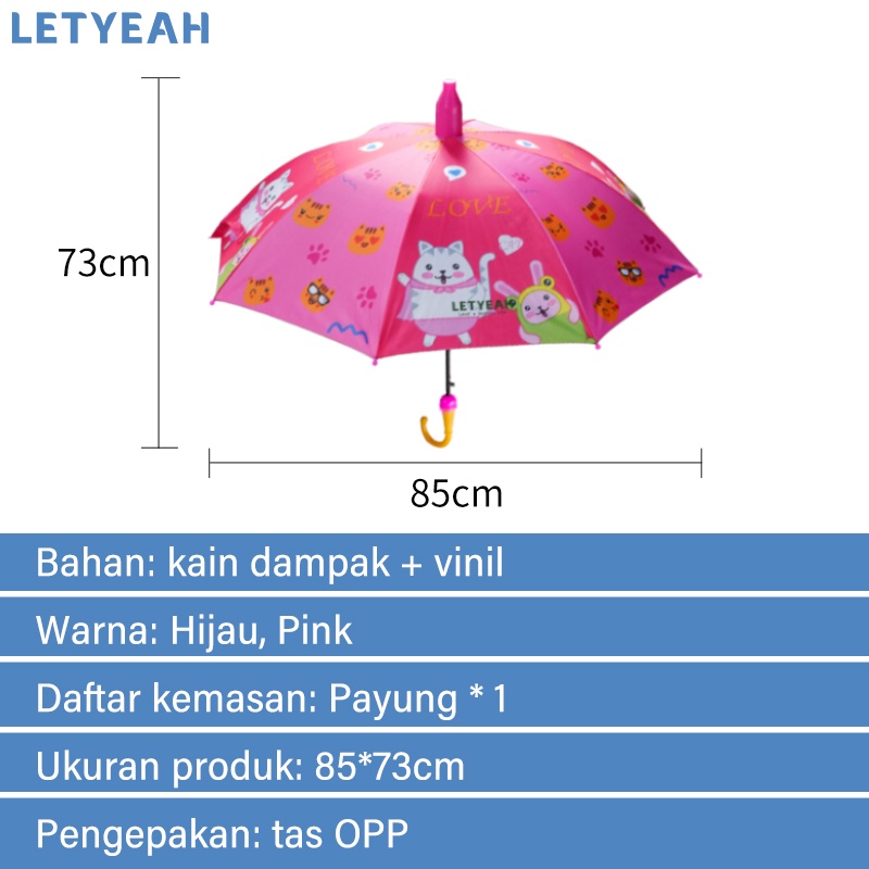 letyeah Payung anak karakter lucu / payung anak tahan hujan dan anti UV