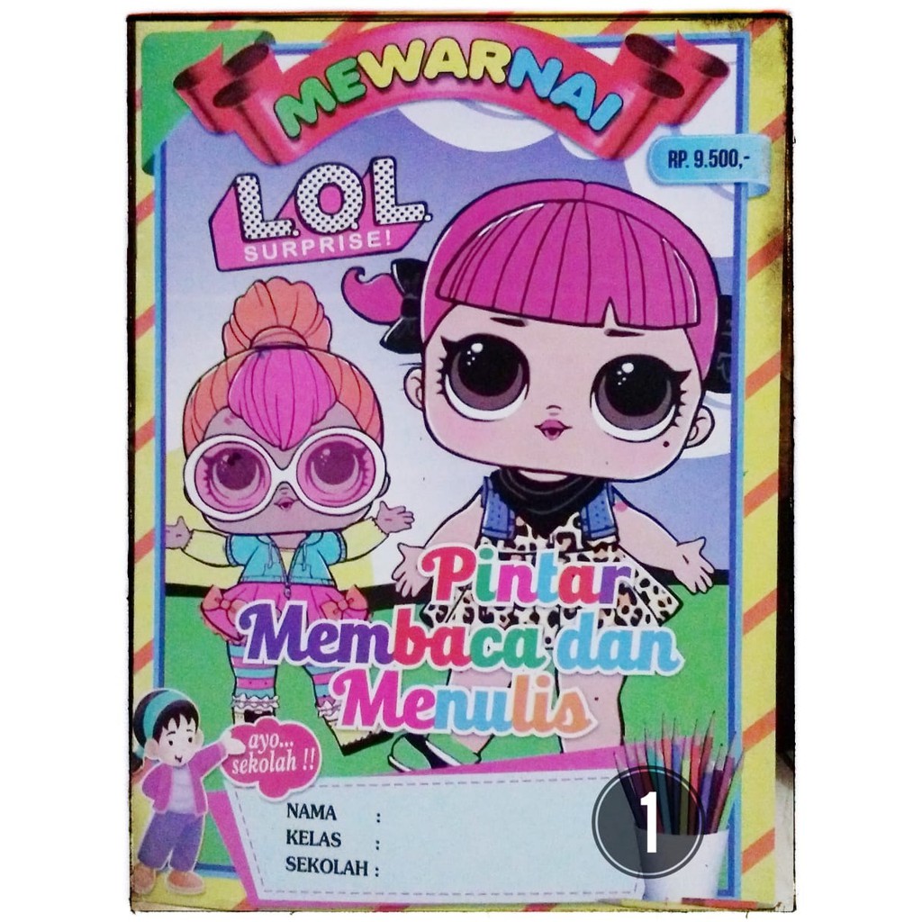 Buku Mewarnai Anak Belajar Membaca Dan Menulis Karakter Gambar L O L