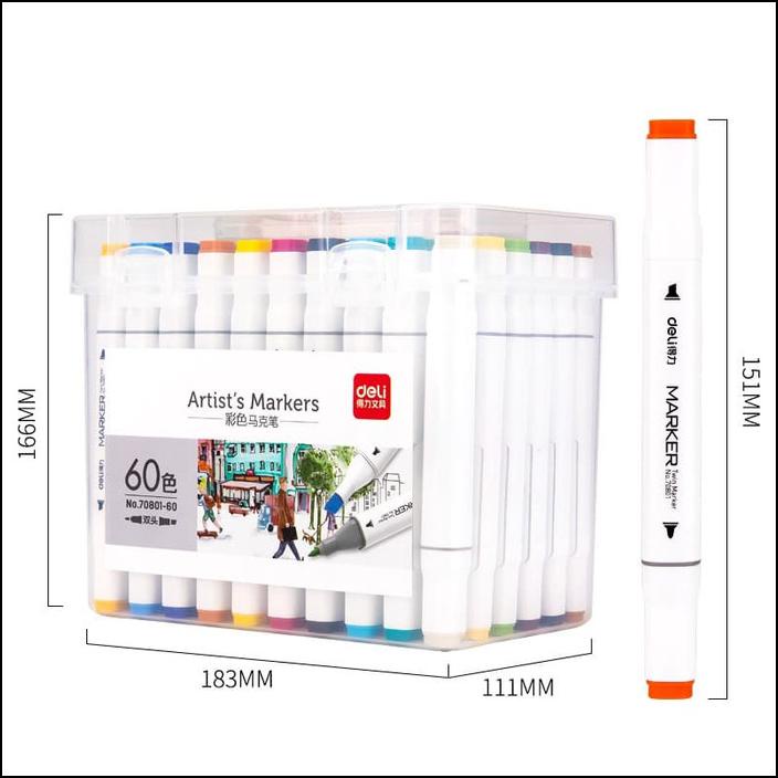 

DELI SPIDOL 60WARNA DENGAN UJUNG TIP GANDA DESAIN PROFESIONAL 70801-60