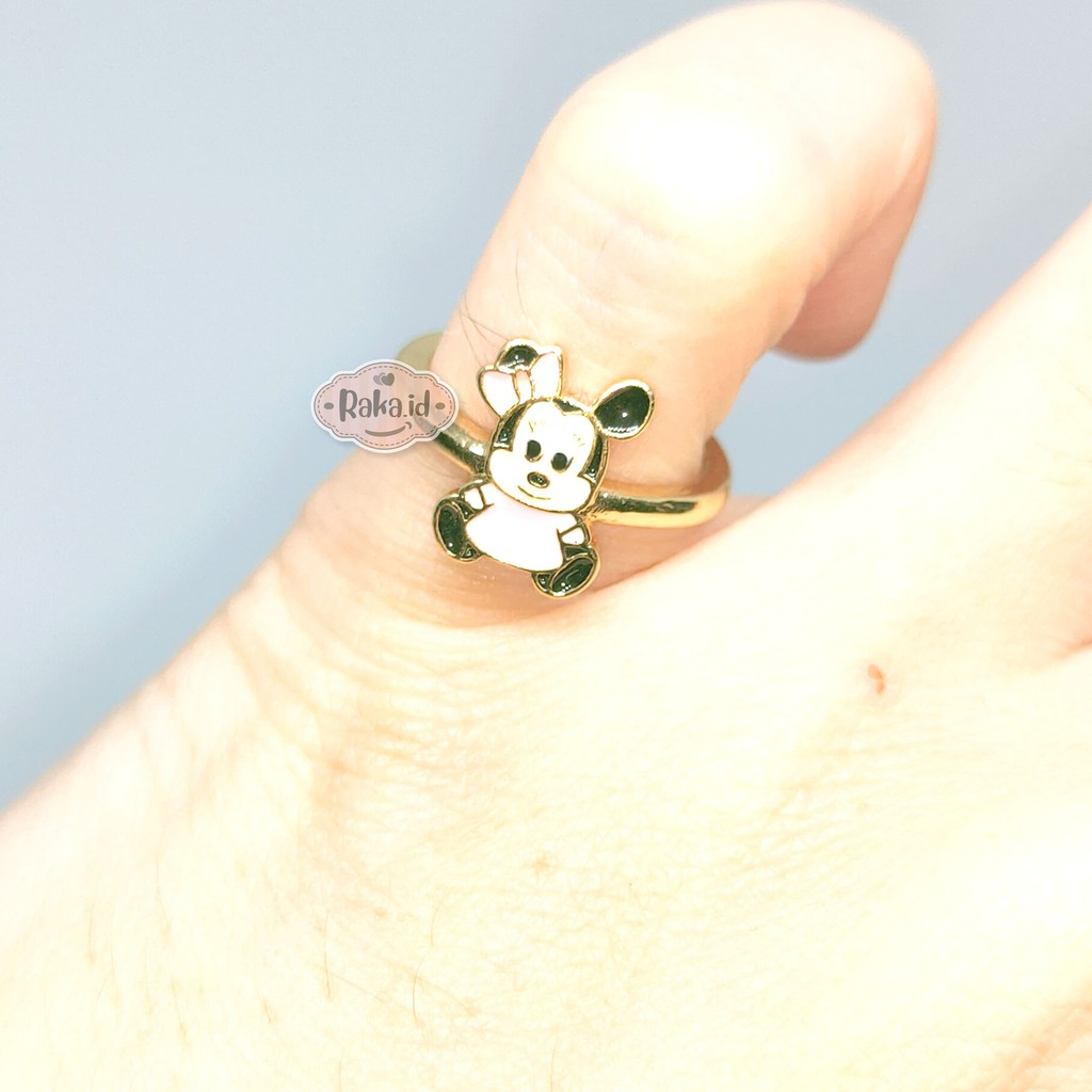 Cincin Anak Minnie Mouse Baby Pink Perhiasan Cantik Anak Lapis Emas 18k 701