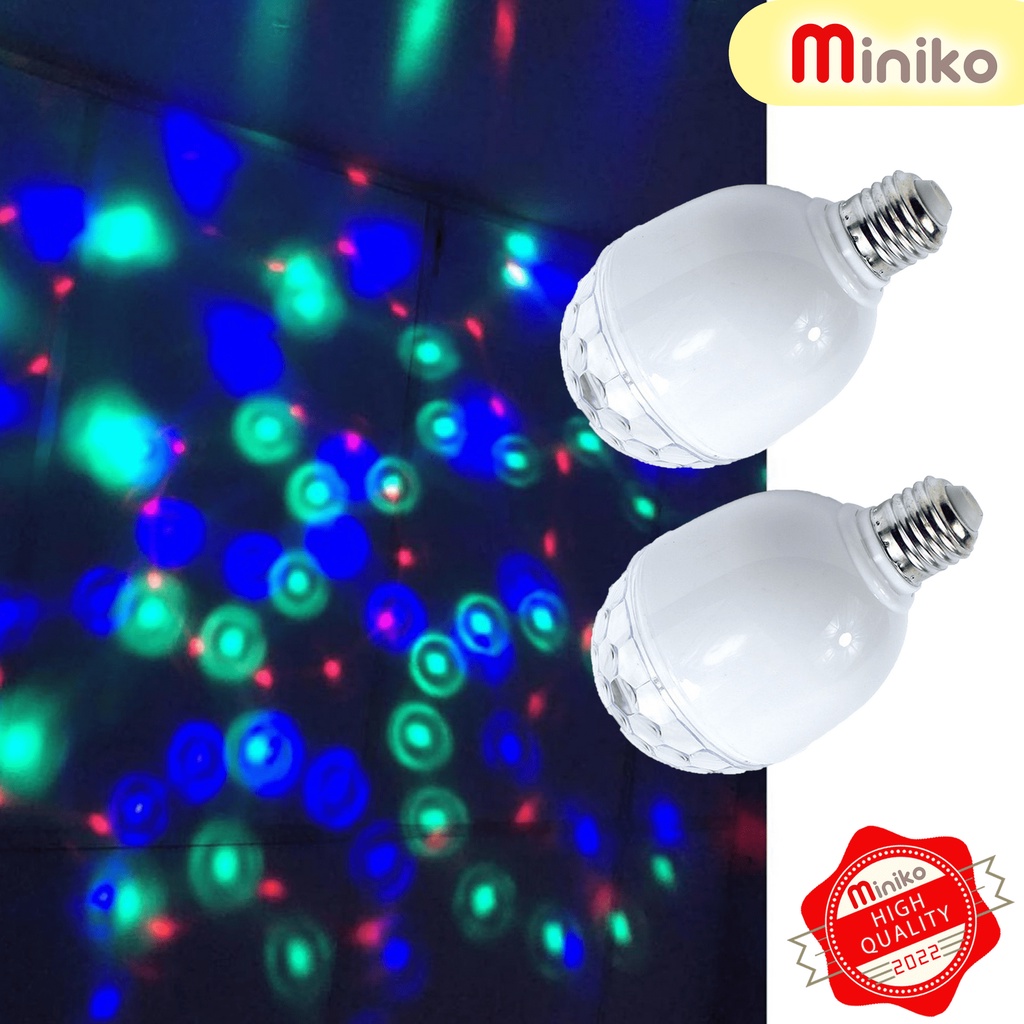 Lampu DISCO LED Fitting tumblr mini otomatis disko warna warni RGB E 27 dan E 67  MIniko