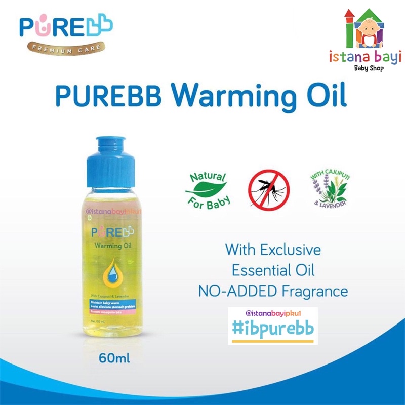 PUREBB WARMING OIL 60 ml/Pure baby WARMING oil /Minyak telon bayi