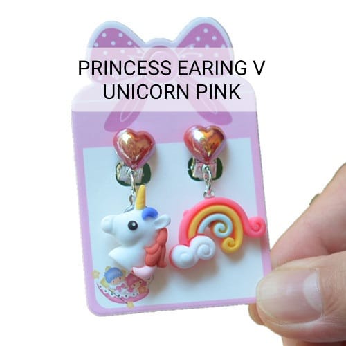 ANTING KOREA ANAK JEPIT MOTIF PRINCESS PRINCES CLAY GIWANG KAWAII LUCU IMPORT GIWANG AKSESORIS