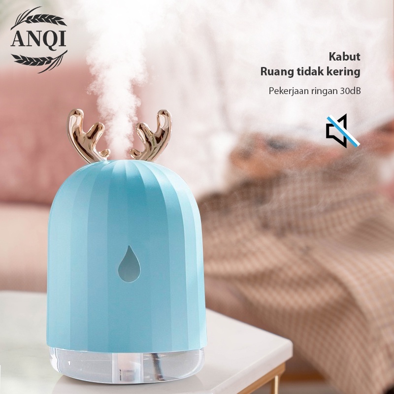 ANQI 1888 Cool Mist Humidifier Purifier Motif Rusa Pelembab Udara with LED Light Warna