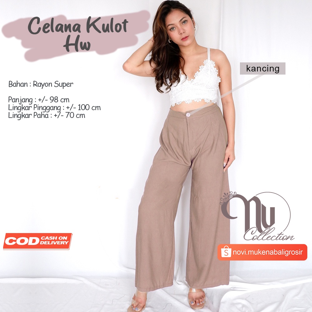 CELANA KULOT HW POLOS KANCING RESLETING RAYON PREMIUM