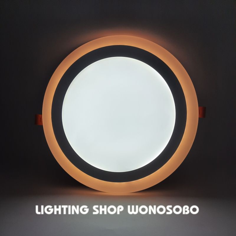 WANDI LAMPU DOWNLIGHT PANEL 2 WARNA 18+6 BULAT / LAMPU HIAS PLAFON