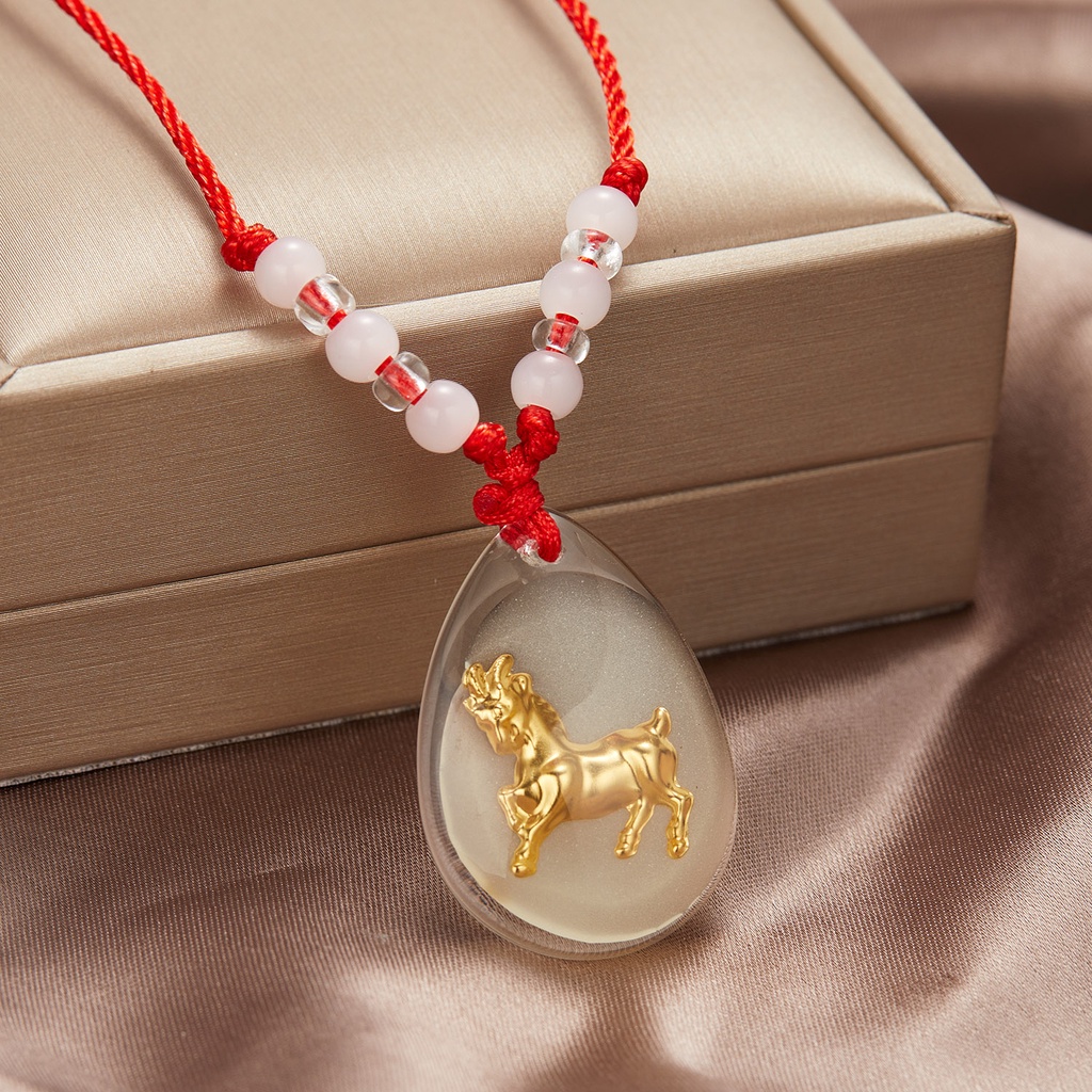 Kalung Dengan Liontin Kristal 12 Zodiak