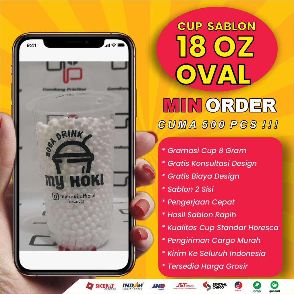 cup sablon 18oz oval 8gram