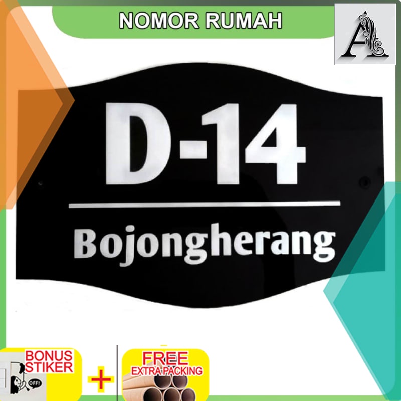 

Murah Nomor Rumah Akrilik Sederhana 20x15 cm