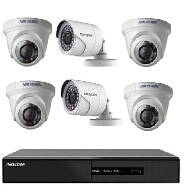 PAKET CCTV 8 CHANNEL 6 KAMERA HIKVISION 2 MEGAPIXEL 1080P LENGKAP PAKET CCTV HIKVISION 6 KAMERA 2MP