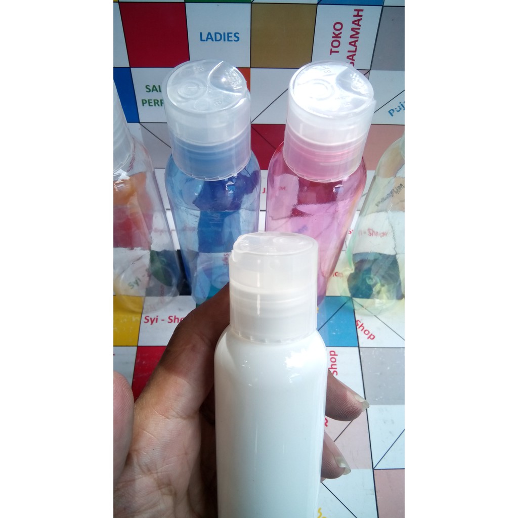 Botol Kosmetik 100 ml Plastik Tutup Press Top