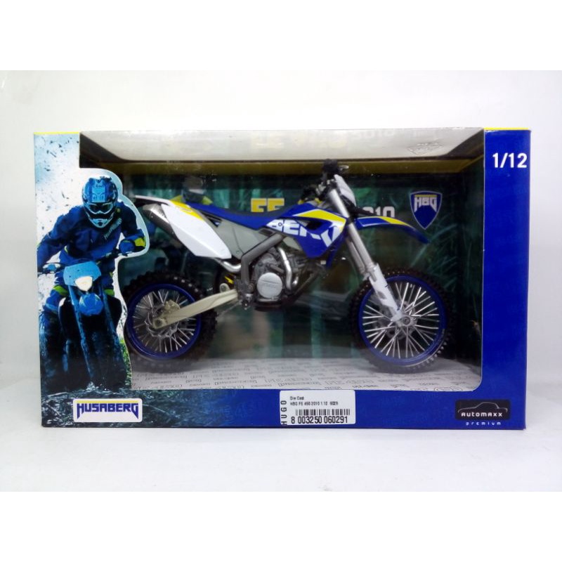 Diecast Miniatur Cross / Trail Husaberg FE450 2010 Motor Motoran skala 1:12