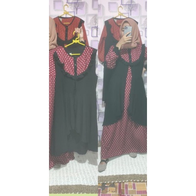 gamis pamela set iner dan outer bisa di pisah