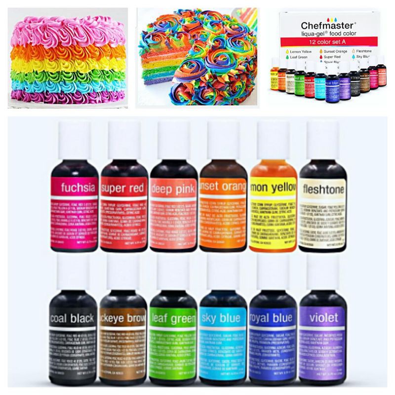 

Pewarna makanan chefmaster liqua gel 20 g food color chef master pewarna kue cake puding cookies