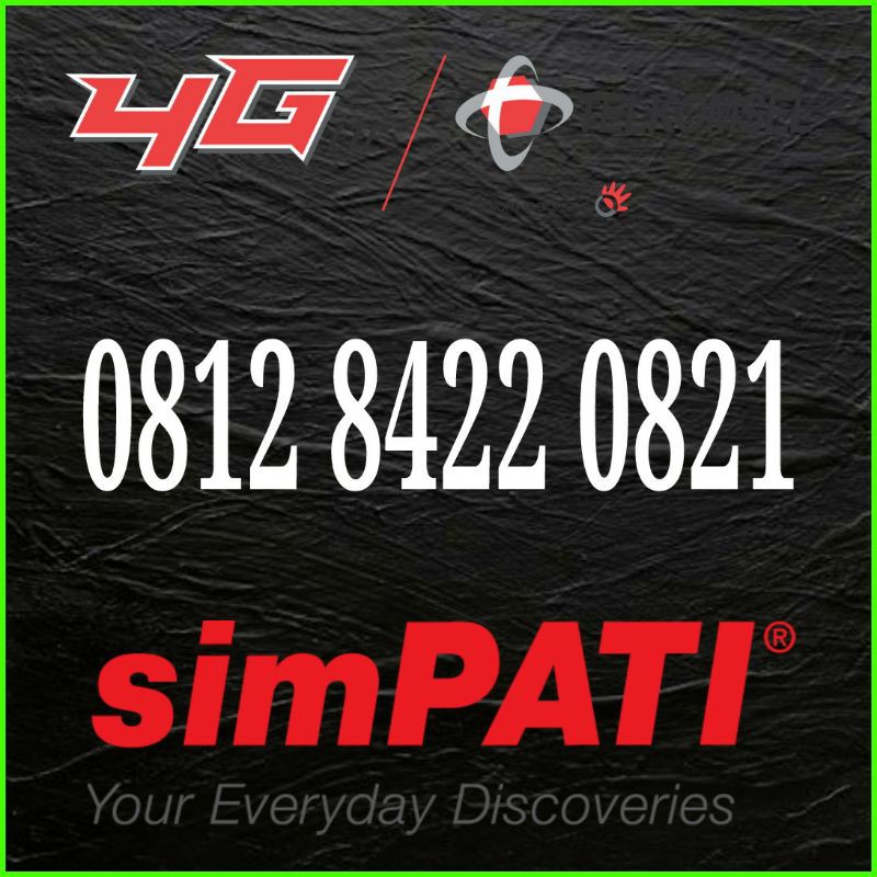Kartu perdana simpati telkomsel rapi cantik 0812 8422 kaca 0821