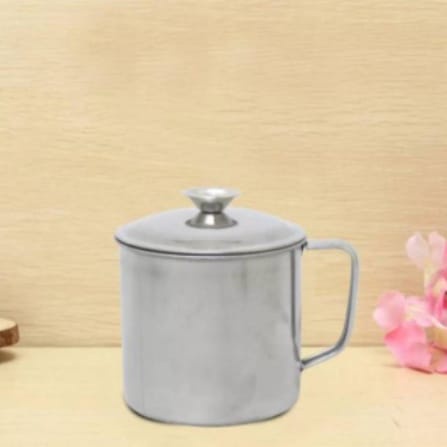 [ JB99] Gelas Mug Cangkir Stainless 8cm Plus Tutup