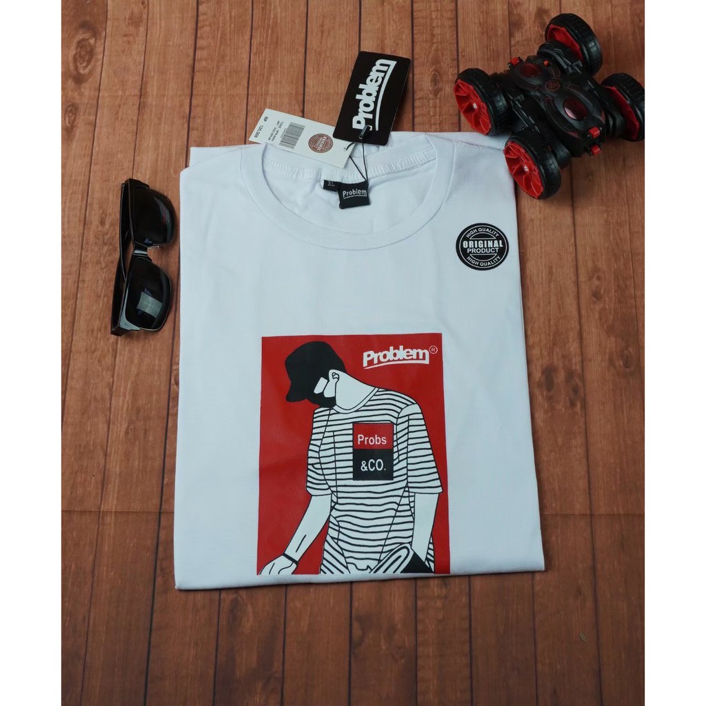 KAOS / BAJU / TSHIRT PROBLEM LENGAN PENDEK LENGKAP HANG TAG // PANJANG MUFFIN HOOKS KAOS OBLONG