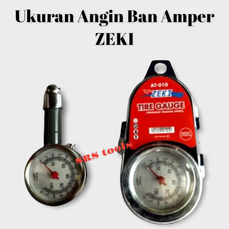 ZEKI Alat Ukur Tekanan Angin Ban 100 Psi - Ukuran Angin Bulat Amper