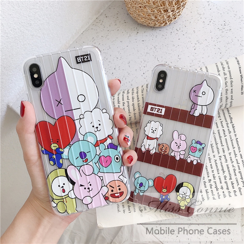 BTS BT21 Case Realme C1 U1 2pro 3 3pro C2 Oppo A37 A3s A1k Vivo Y91C Y91 V11 Luggage Box Soft Cover