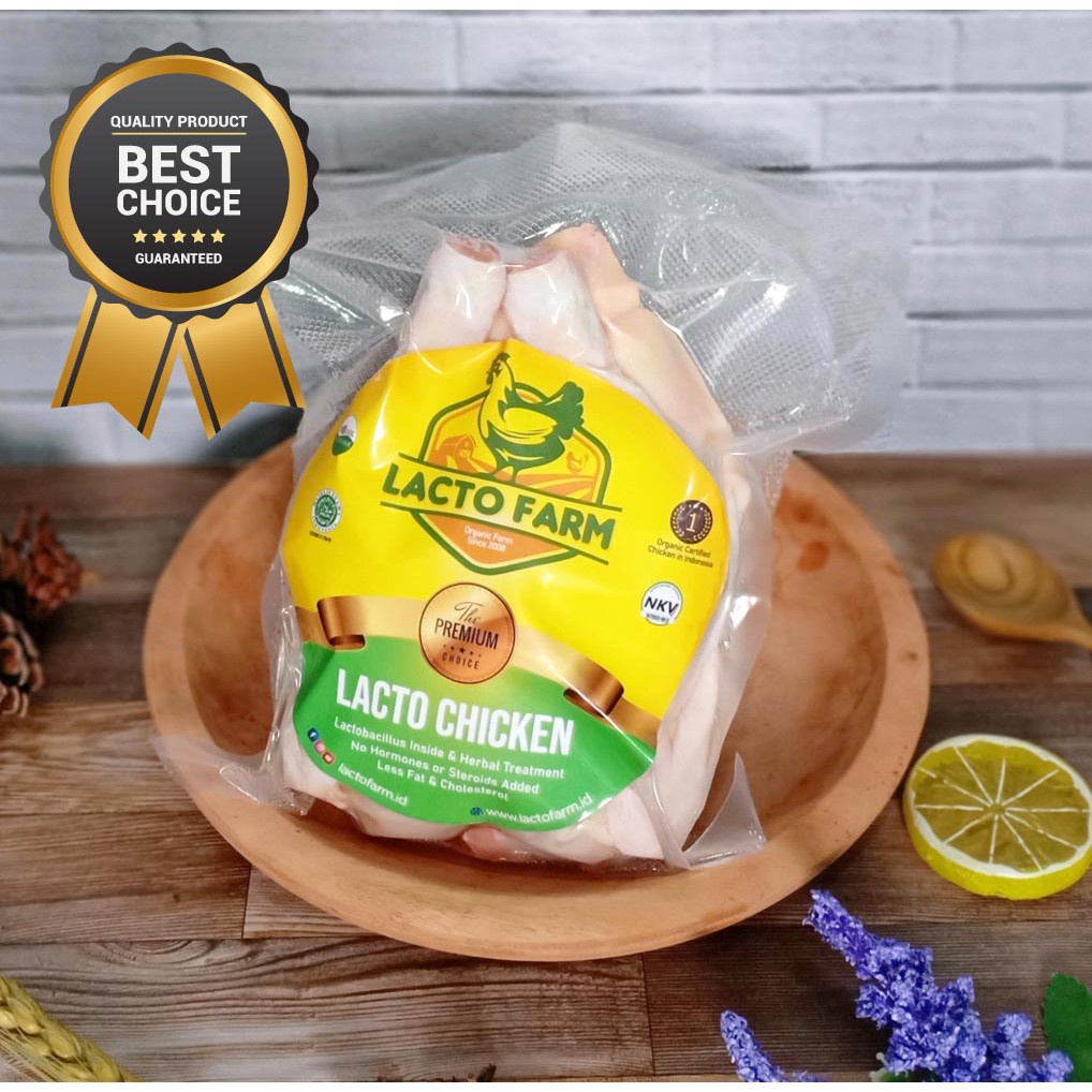 Ayam Organic Lacto Farm Potong 800 - 900 gr (Ayam Organik Probiotik)