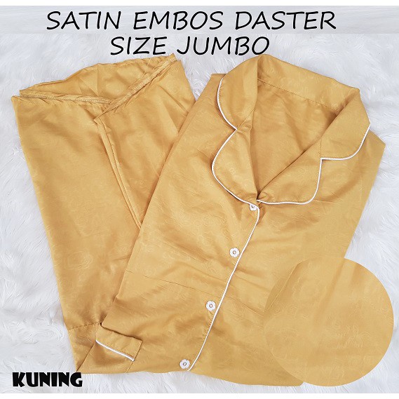 HipNop SATIN DASTER EMBOS JUMBO BAJU TIDUR WANITA DASTER CEWE CEWEK SLEEPWEAR BIG SIZE