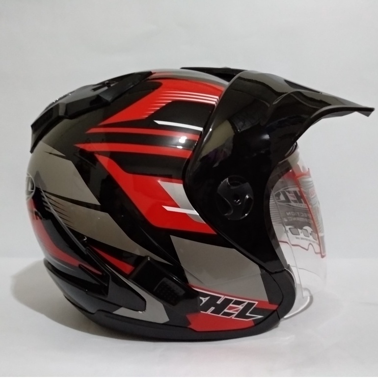 HELM  SHEL ADV 02    BLACK  RED   DOFF  DAN  GLOSSY   SEMI CROSS   SNI  ORI