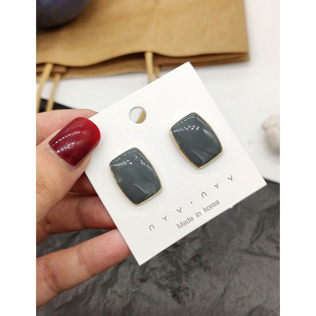 LRC Anting Tusuk Fashion Gray Alloy Earrings F70507