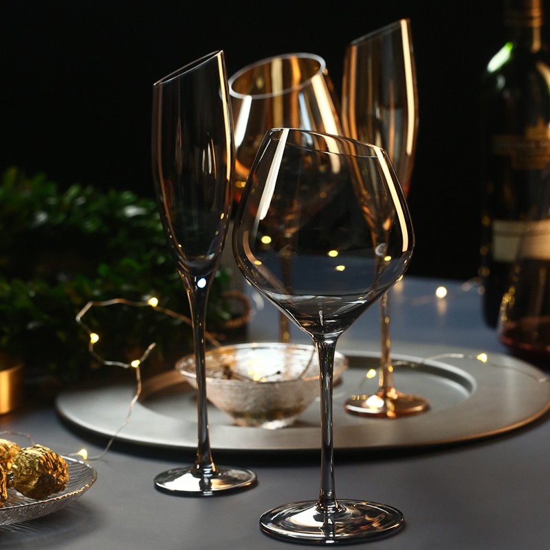 smoked glass champagne flutes