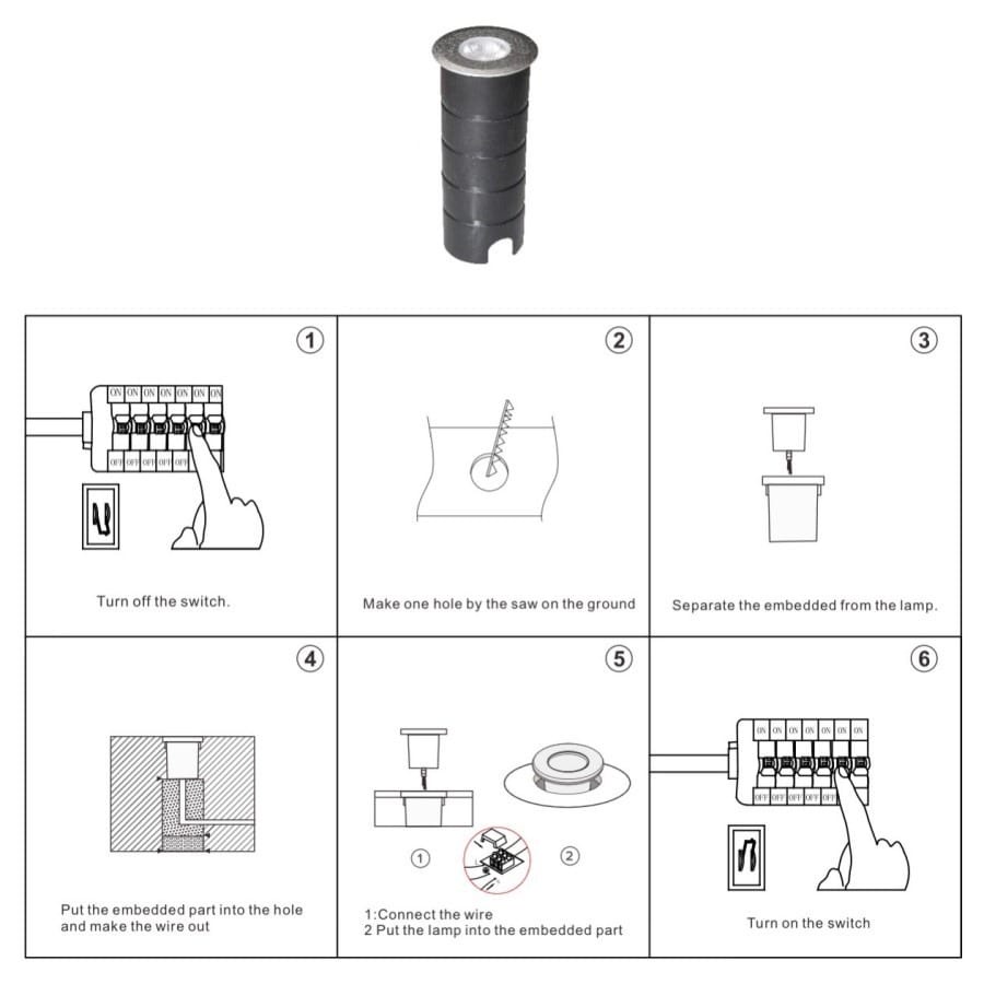 Lampu lantai led lampu tanam led outdoor 1 watt lampu ground floor led