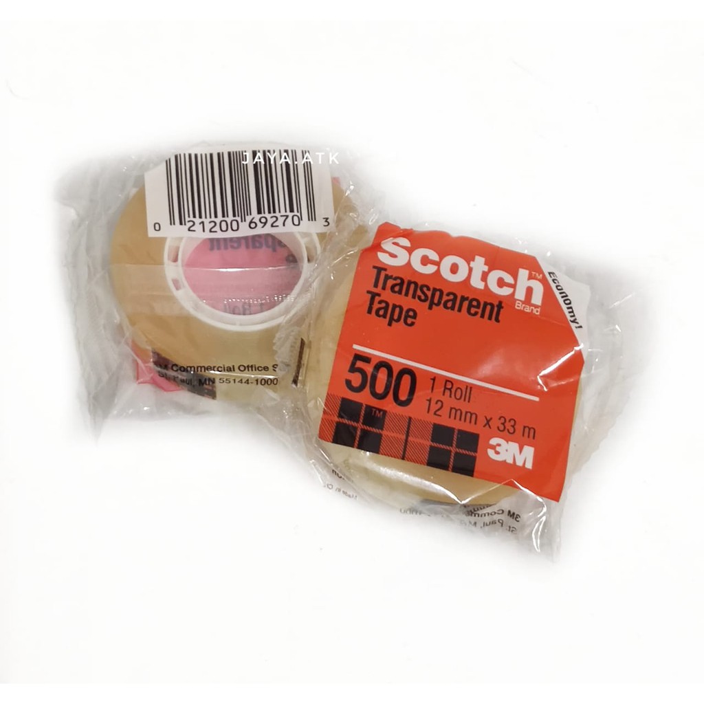 SOLASI BENING KECIL 3M SCOTCH 500 12 MM X 33 M ISOLASI TRANSPARANT TAPE SOLATIP BAGUS