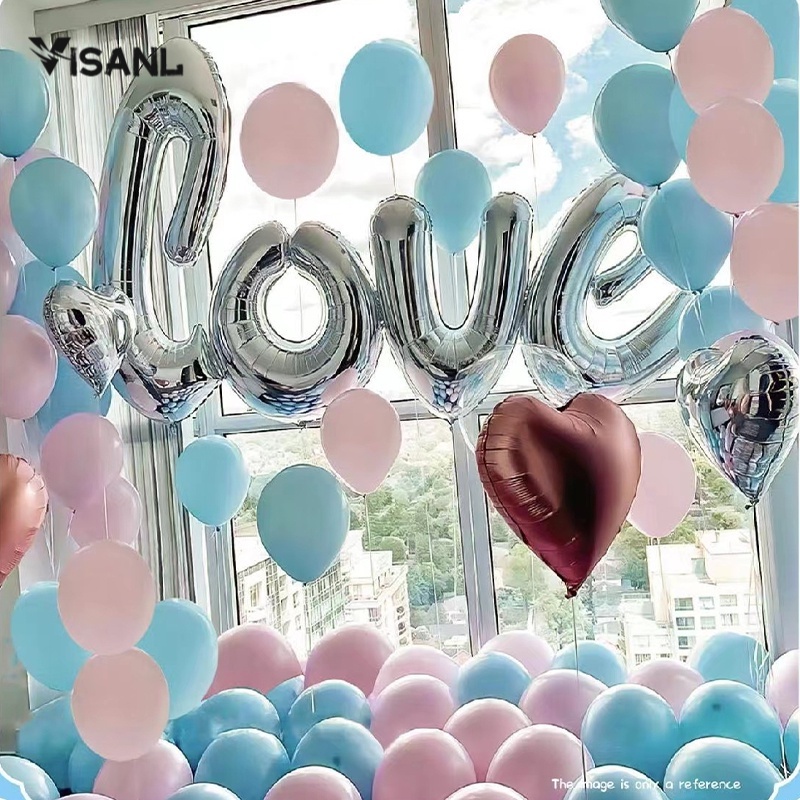 Dekorasi Backdrop Ulangtahun Romantis 3D Balon Foil Happy Birthday Hitam Putih Backdrop