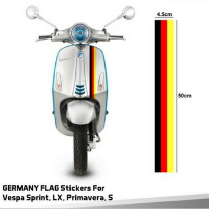Stiker Strip Bendera Jerman Germany Cutting Sticker Motor Vespa Primavera Scoopy