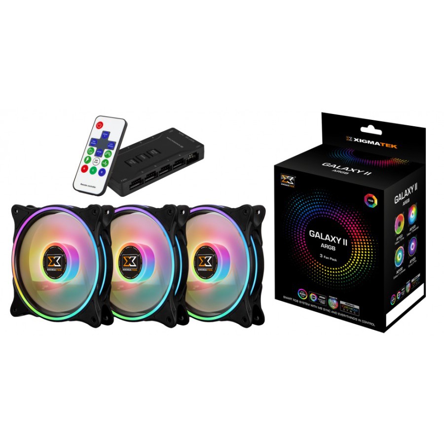 KIPAS FAN CASING RGB XIGMATEK GALAXI II ELITE 12CM DENGAN REMOTE CONTROL