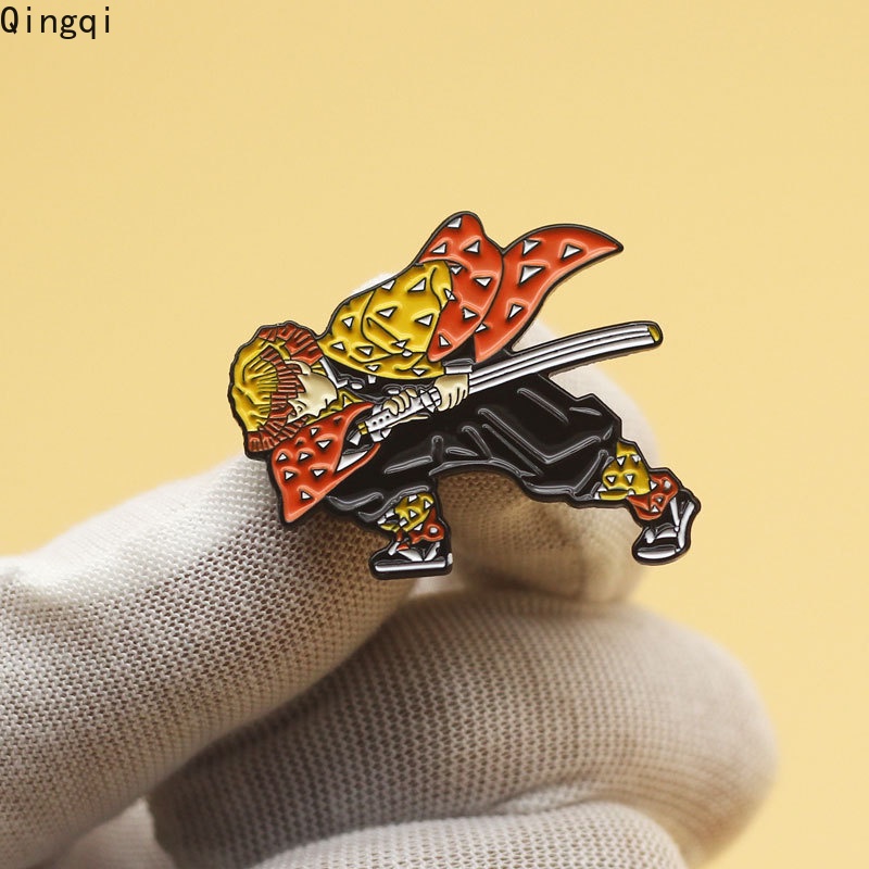 Bros Pin Enamel Desain Anime Demon Slayer Pikachu Untuk Anak