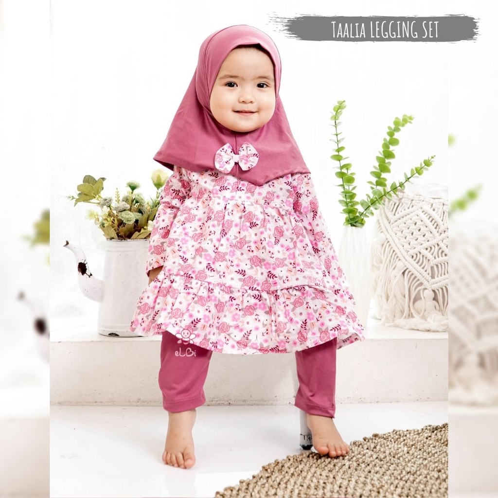 Set Baju Muslim Anak / Baju Muslim Anak Perempuan Cantik Taalia Legging Set 1-5 Tahun