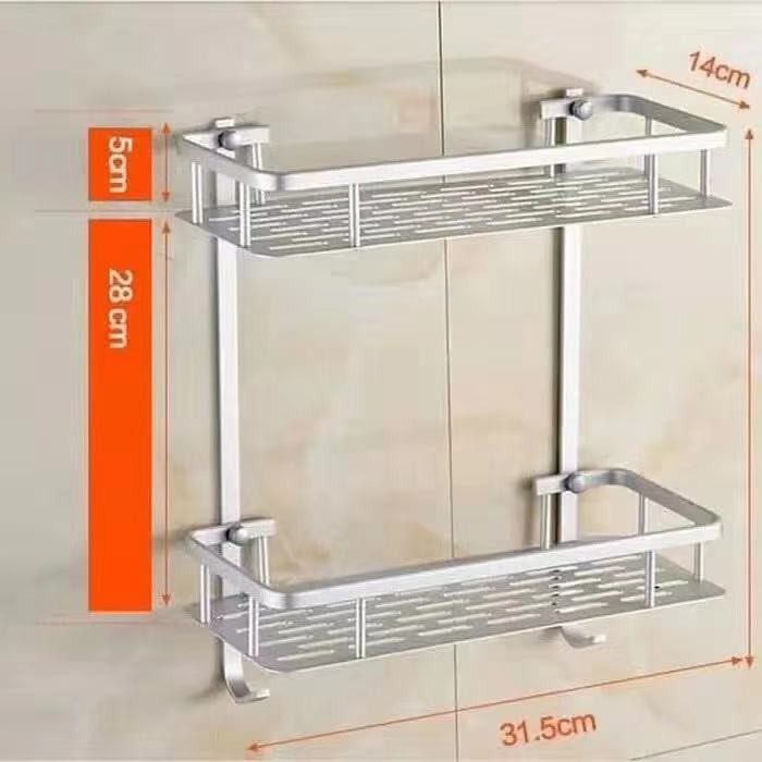 SHENAR RAK DINDING ALUMINIUM 2SUSUN / 2TINGKAT / DOUBLE LAYER SIZE 31,5X14X33CM