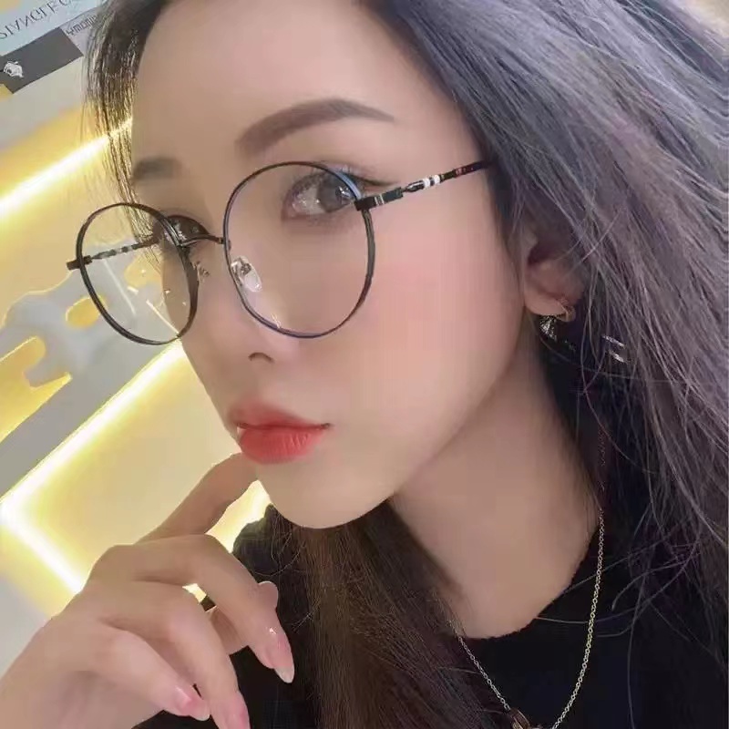 Kacamata Hitam Bulat Kekinian Korean Aksesoris Fashion Eyeglasses Import